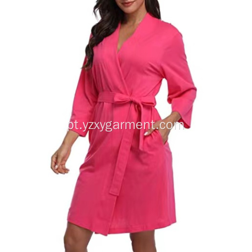 Robe leve malha curta Mulher Robe de banho